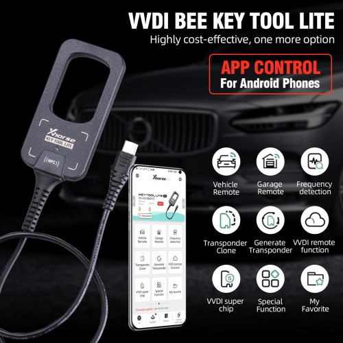 Xhorse VVDI Bee Key Tool Lite with 6 XKB501EN Wire Remotes Connect to Phone