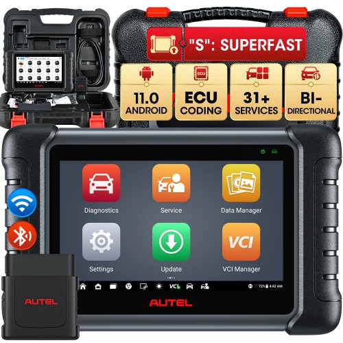 2023 AUTEL MaxiDAS DS808S-BT PRO Full System Scanner with Android 11 Operating System Support ADVANCED ECU Coding/ Adaptation
