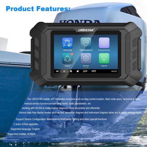Wifi OBDSTAR iScan HONDA Marine Diagnostic Tablet Code Reading Code Clearing Data Flow Action Test Provide Complete Diagnostic Functions