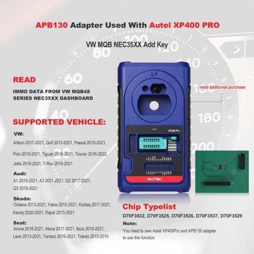 2024 Autel APB130 VW MQB NEC35XX Adapter For Autel IM508 IM508S IM608 IM608 Pro with XP400 PRO