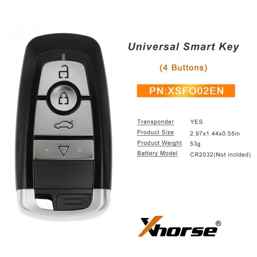 XSFO02EN 4-Button Universal Smart Key Support Mutiple Key Blank Type