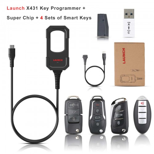 Launch X431 Key Programmer Remote Maker with 1 Super Chip and 4 Remote Key for X431 IMMO Elte IMMO Plus PAD V PAD VII Support Separate Matching