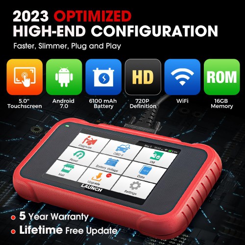 Launch X431 CRP129E 4 System OBD2 Scanner ABS/SRS/TCM/Engine Code Reade Support Injector Coding, Auto Vin And 8 Reset Service