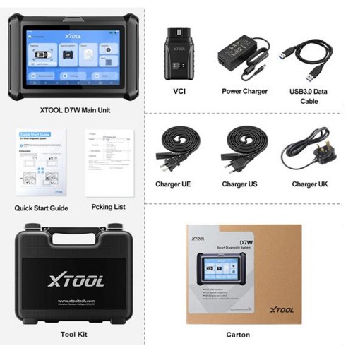 XTOOL D7W All System Bidirectional Scan Tool with CAN FD & DoIP, ECU Coding, 36+ Resets, Key Programming, Crank Sensor Relearn