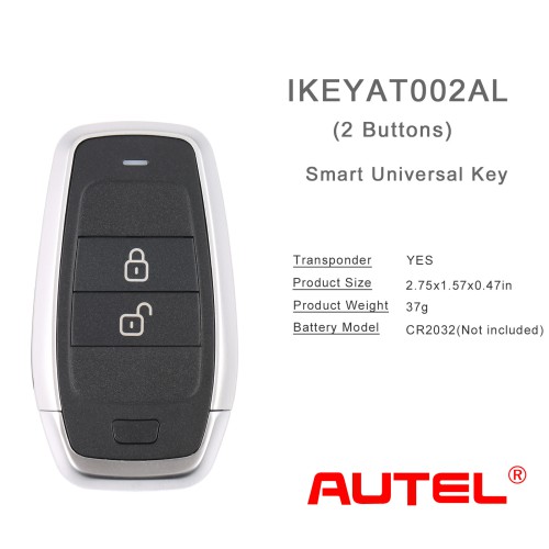 AUTEL IKEYAT002AL AUTEL Independent, 2 Buttons Key Smart Universal Key 5pcs