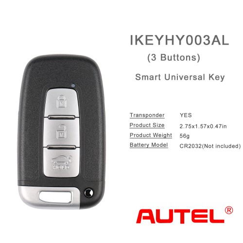 AUTEL IKEYHY003AL Hyundai, 3 Buttons Smart Universal Key 5pcs