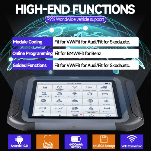 Wifi Version XTOOL D9S PRO Full System Diagnostic Tool Support Topology Mapping CAN FD DOIP Protocol 42 Services ECU Coding Active Test