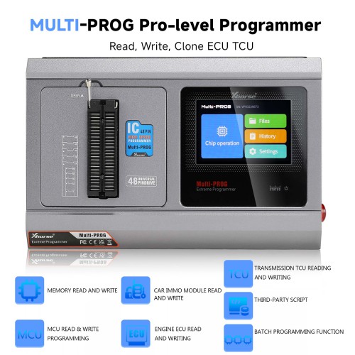 Xhorse Multi Prog Multi-Prog Programmer V1.1.0.0 ECU Gearbox Programmer Update of VVDI Prog with Free MQB48 License Expert Mode Batch Write Chips