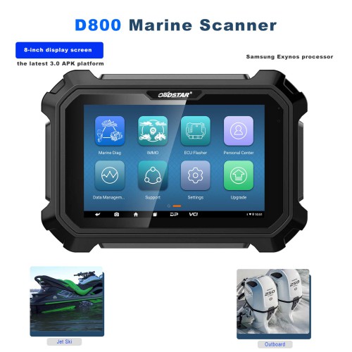 OBDSTAR D800 A+B Marine Diagnostic Tool for Jet Ski/ Outboard One Year Update for free
