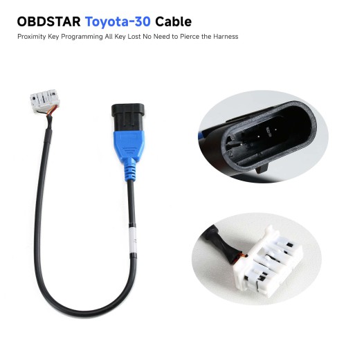 OBDSTAR Toyota-30 Cable For X300 DP PLUS/ X300 PRO4/ X300 DP Key Master Support 4A and 8A-BA All Key Lost