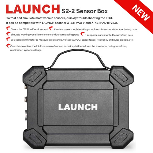 Launch X-431 Sensorbox S2-2 DC USB Oscilloscope 2 channels Handheld Sensor Simulator and Tester for X431 PAD V/ PAD VII