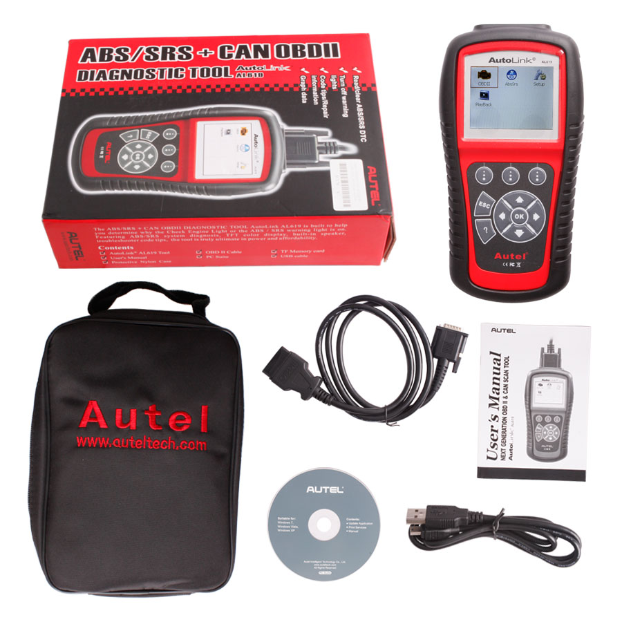 Original Autel Autolink Al619 Obdii Can Abs And Srs Scan Tool Update Online Ship From Us Au