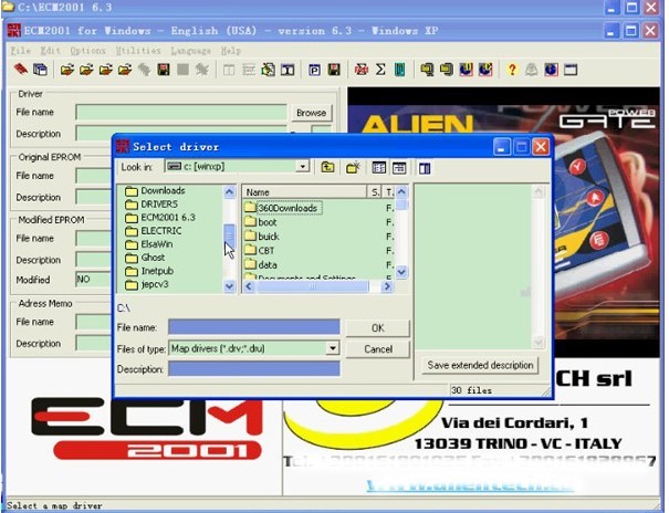 ECM Chiptuning 2001 V6.3 software display 2