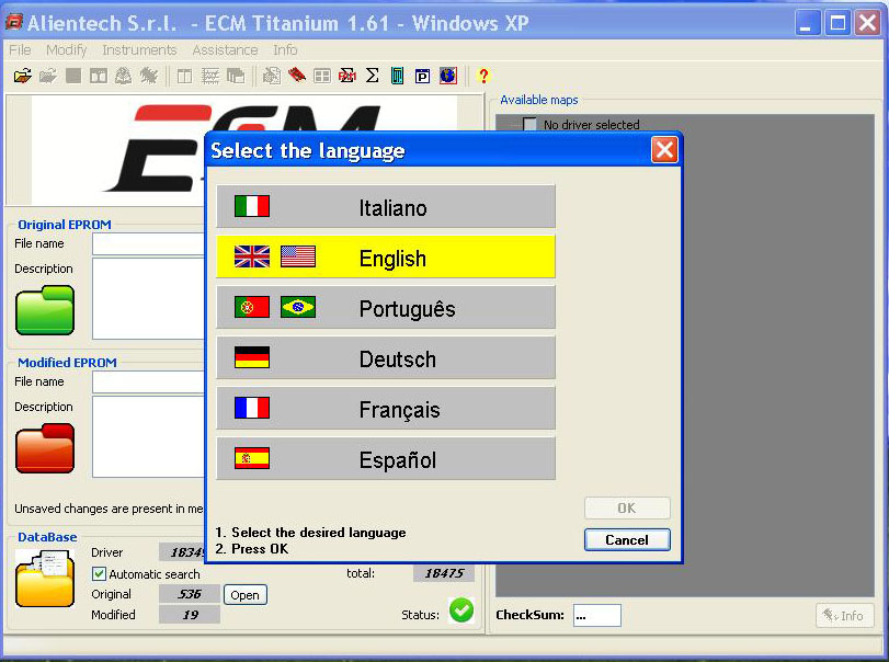 New Version ECM Titanium V1.61 with 18475 Driver language list