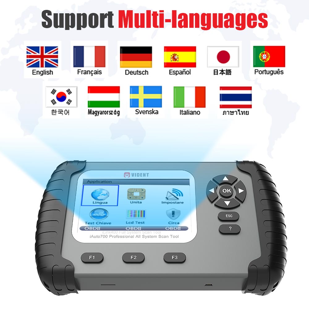 VIDENT iAuto700 support language