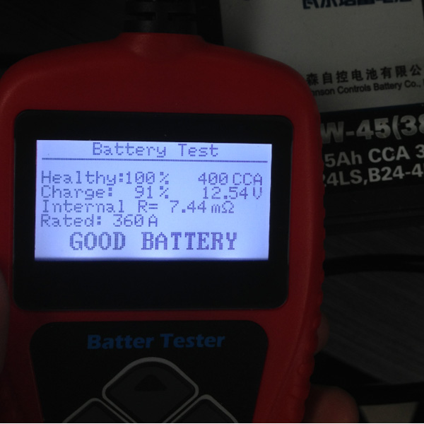 QUICKLYNKS BA101 Automotive 12V Vehicle Battery Tester Testing Result