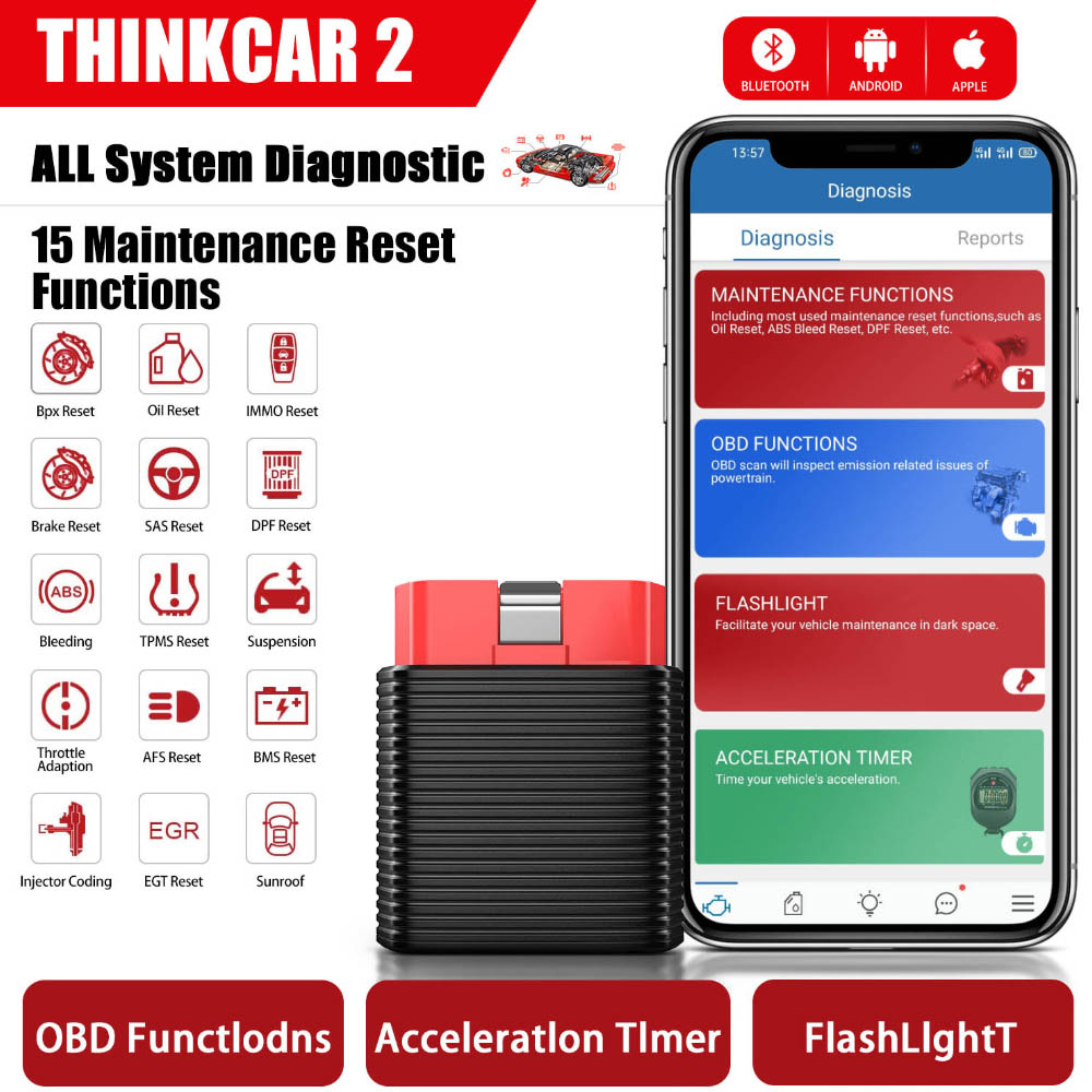 ThinkCar Thinkdriver Obd2 Scanner 15 maintenance reset