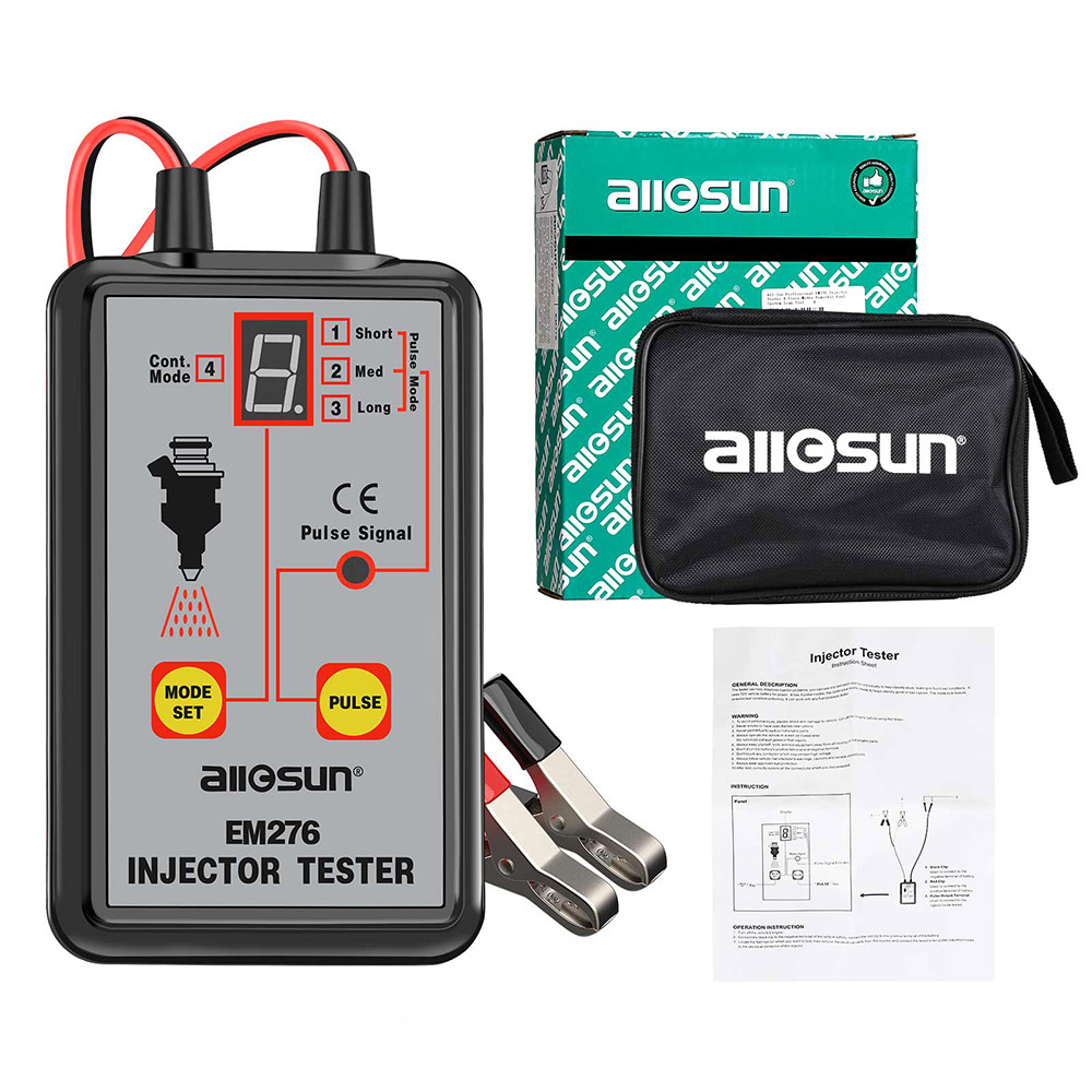 Automotive Fuel Injector Tester SHGROUP Professional Ignition Fuel Injector Pulse Tester 4 Pluse Modes Powerful Fuel System Scan Tool 
