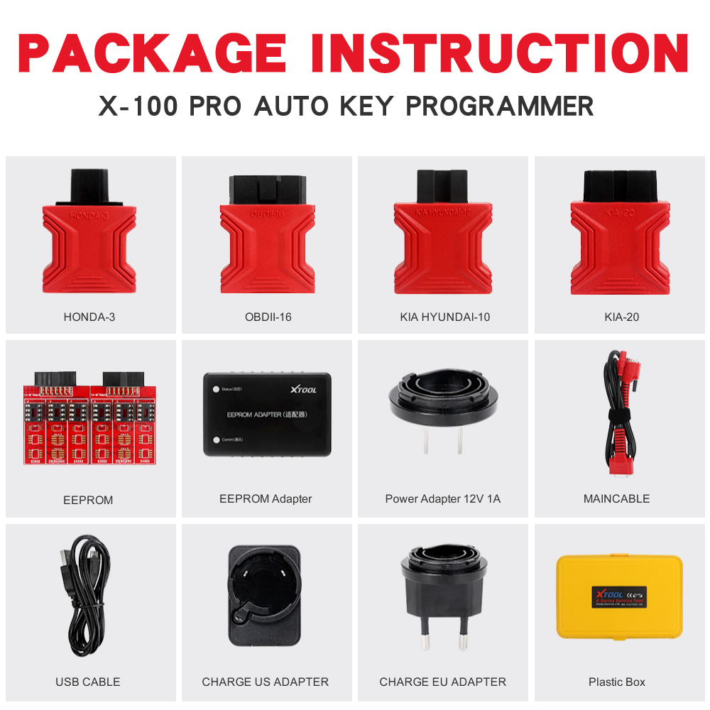 XTOOL X100 Pro2 Package includes