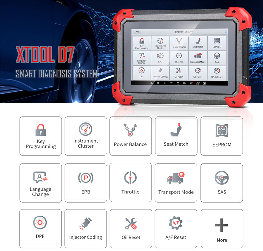 XTOOL D7 Automotive Diagnostic Tool 2