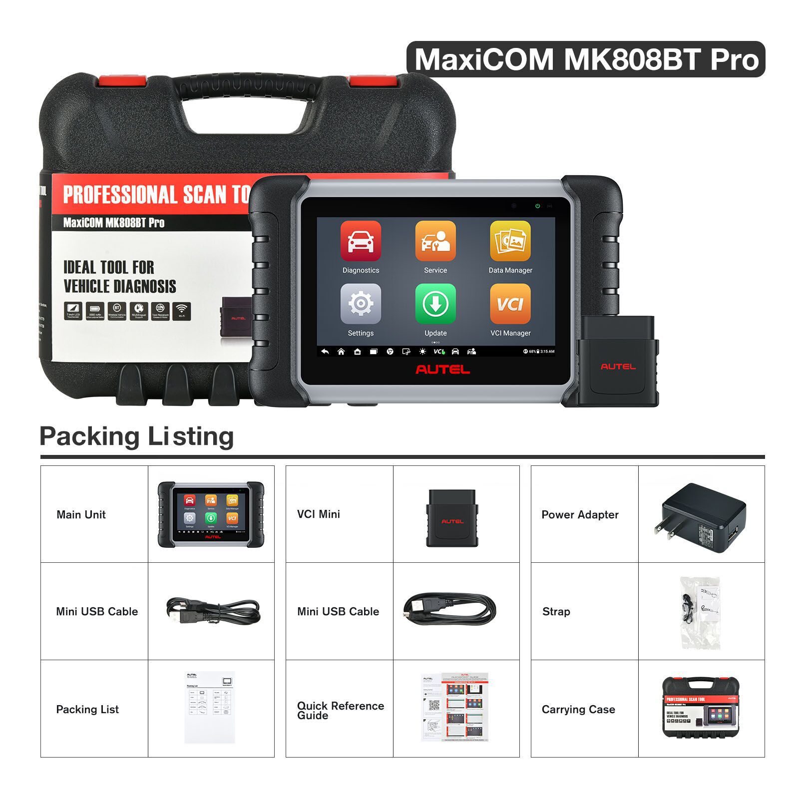  Autel MaxiCOM MK808BT Package