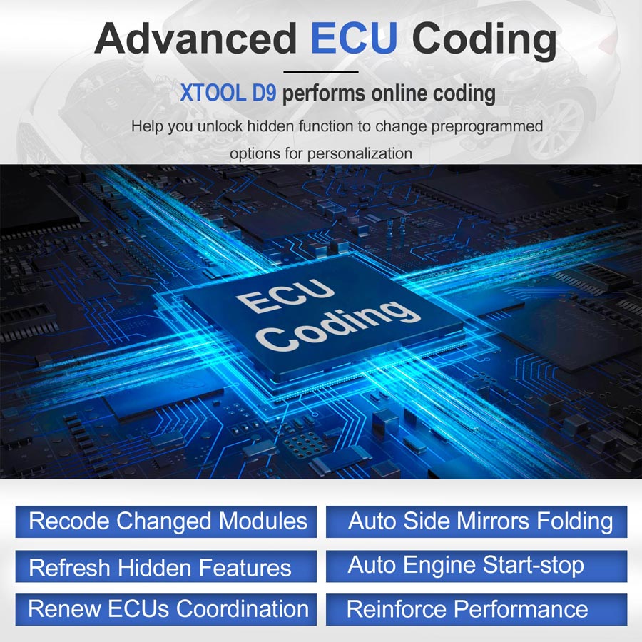 XTOOL D9 Supports ECU Coding