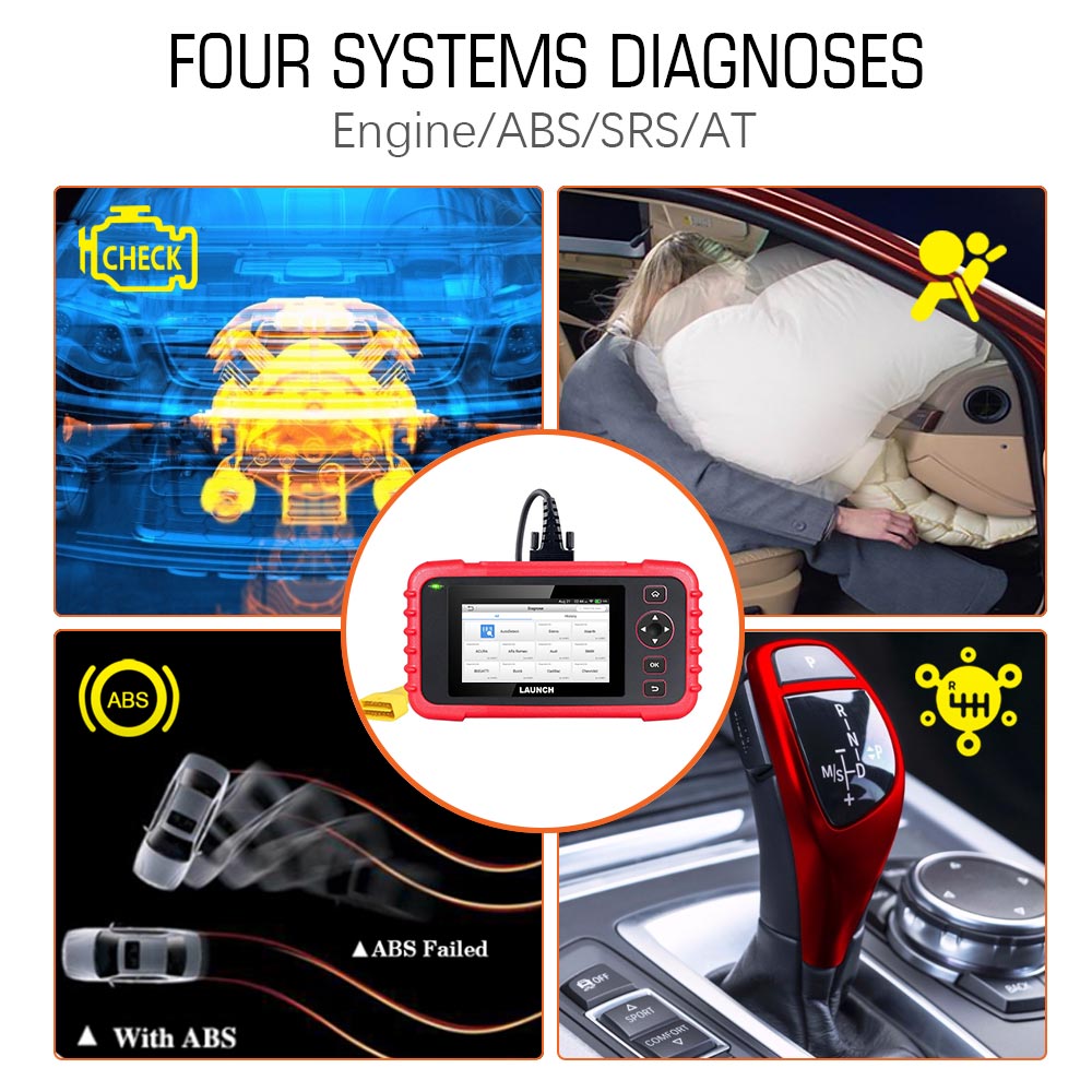 Launch CRP123X Elite OBD2 Scanner Car Diagnostic Code Reader ABS SRS  Transmission SAS Calibration/Throttle Reset/Oil Reset, Battery Test