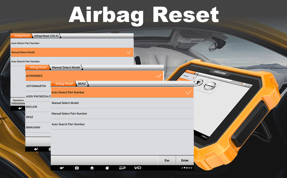 obdstar-x300-dp-plus-airbag-reset functions