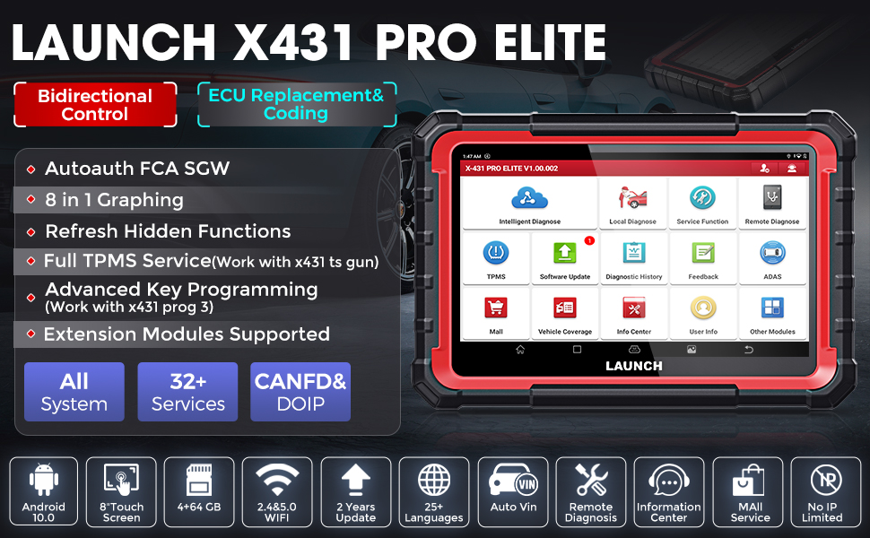 LAUNCH X431 PRO ELITE  features