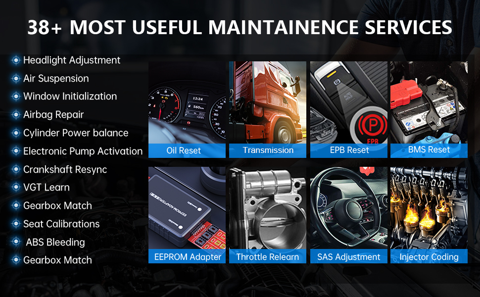 XTOOL X100 PAD3 38+ MOST USEFUL MAINTAINENCE SERVICES