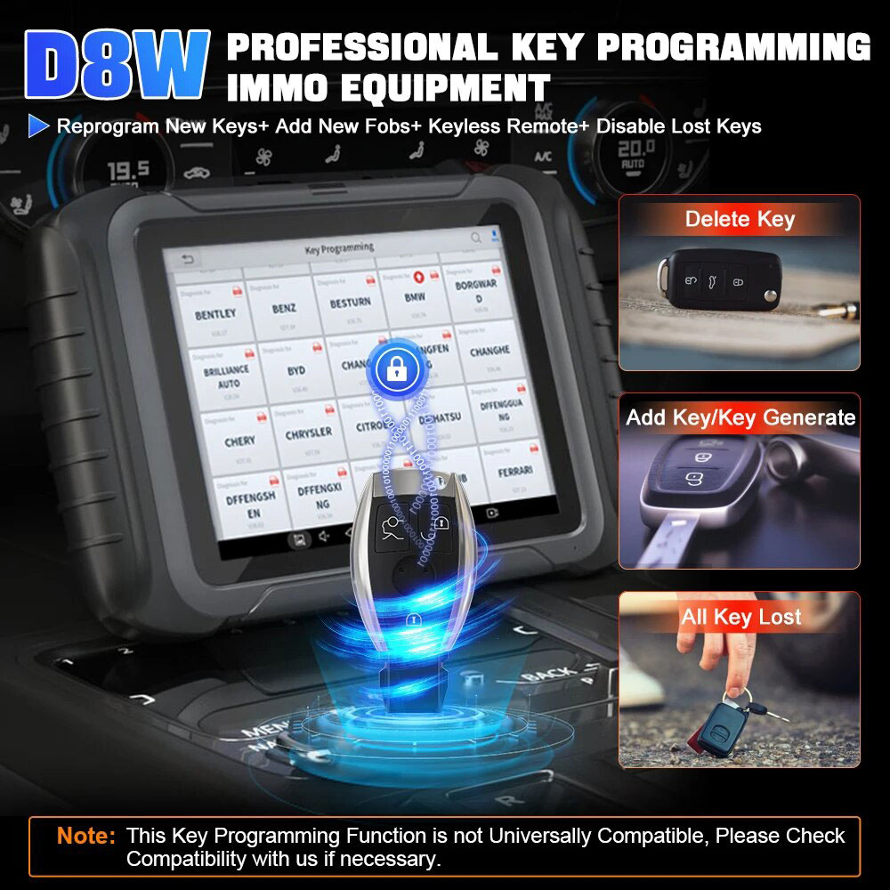 xtool d8w key programming