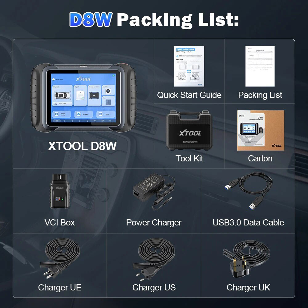 xtool d8w package list