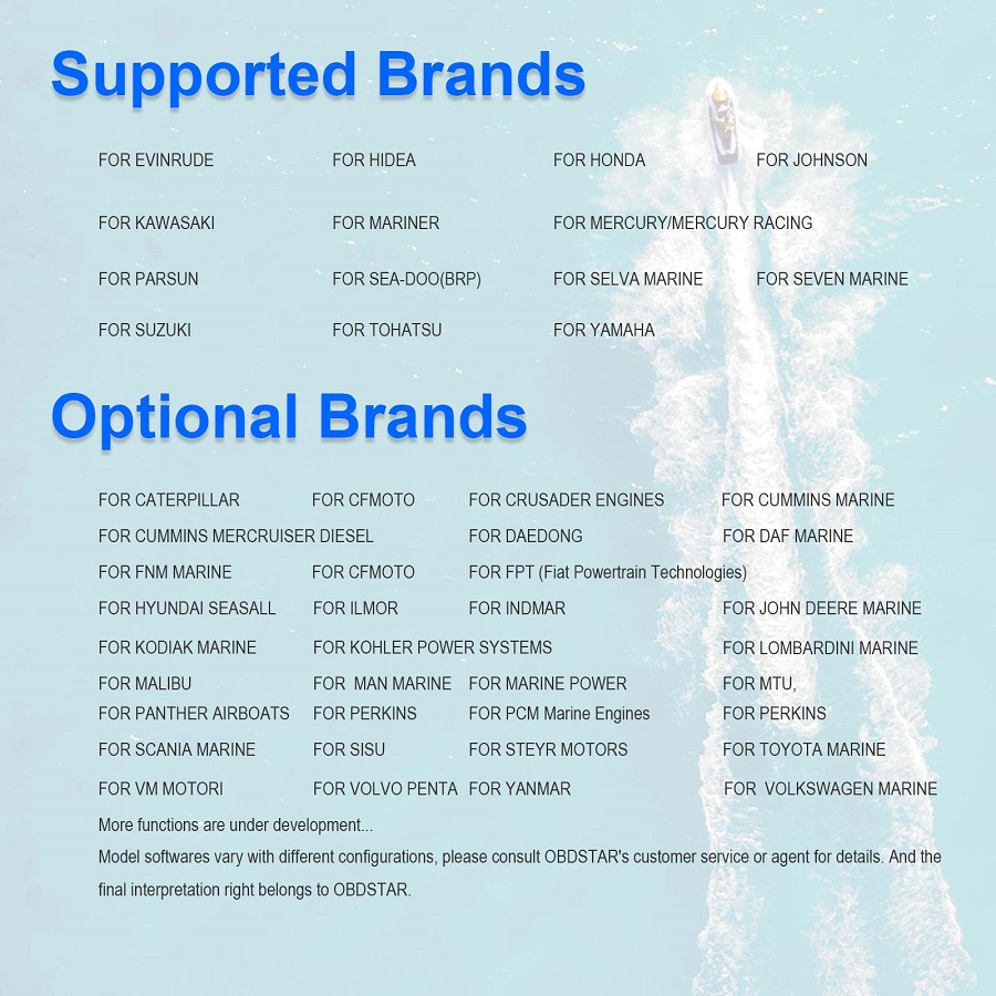 OBDSTAR D800 Supported Brands 