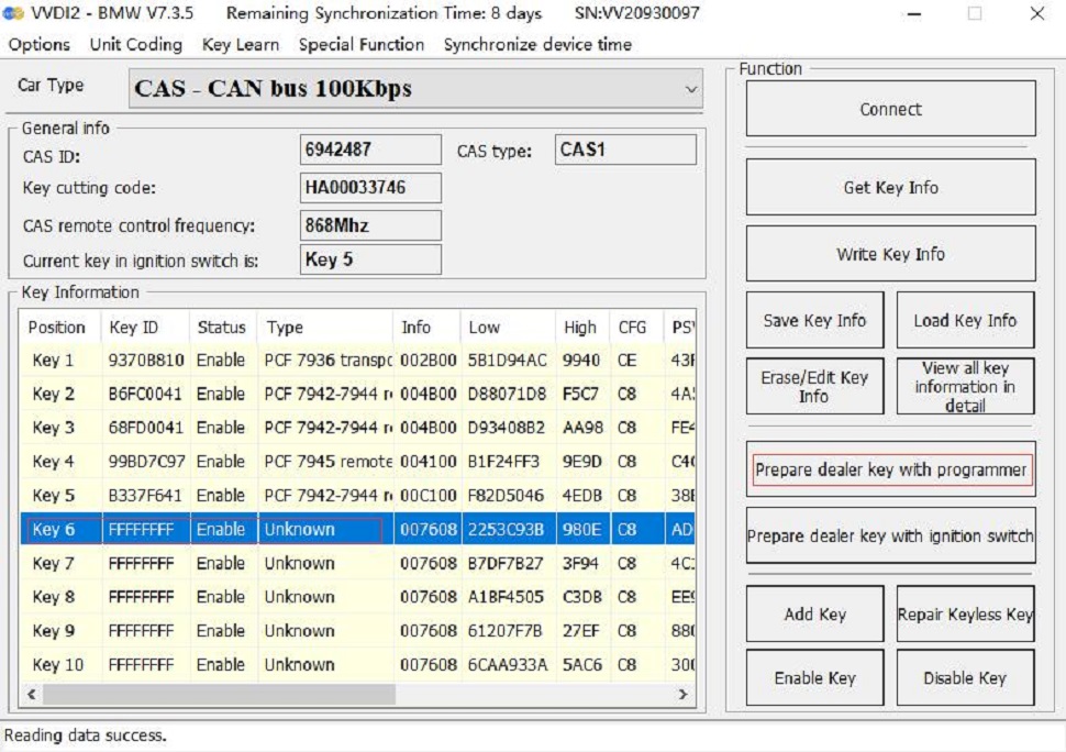 Godiag CAS1 CAS2 BMW Mechanical Key Test Platform 19
